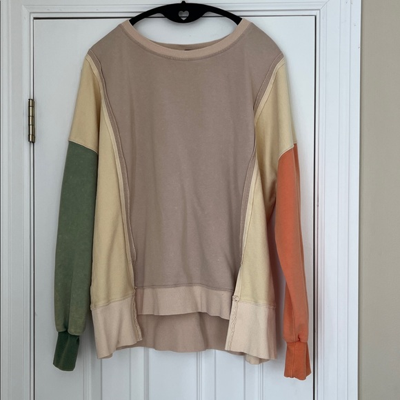 Fate Tops - Fate Colorblock Dip Dye Oversized Sweatshirt Medium